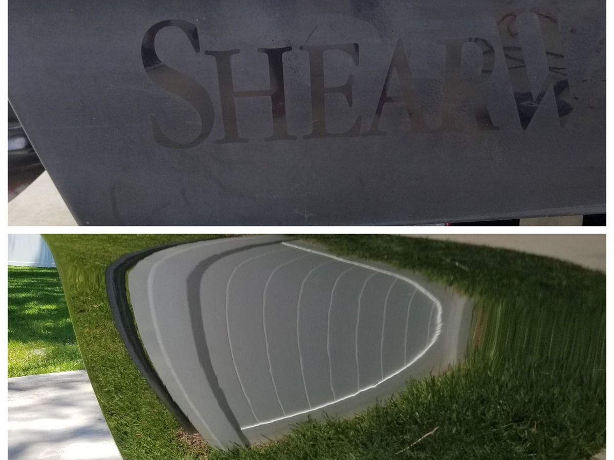 Shearwater hull gelcoat restoration before and after in Tampa Bay